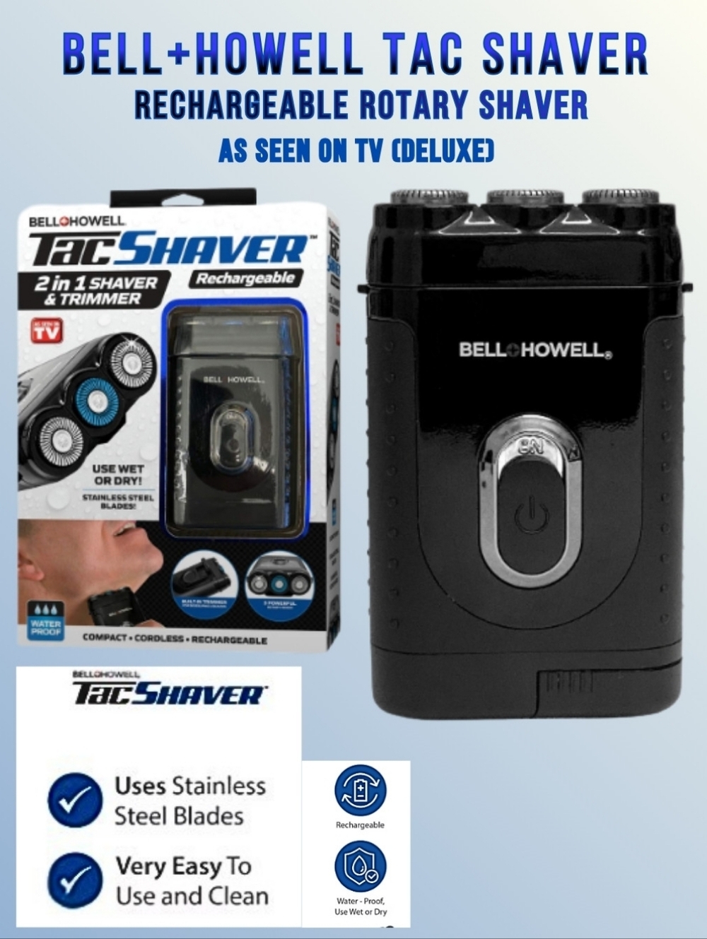 Electric Rechargeable Cordless Wet Dry Shaver Trimmer Mustache Beard & Legs New